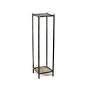 Ore International ORE International LB-1710 28.5 in. Gray Stone Slab 2 Tier Square Cast-Iron Plant Stand; Medium LB-1710